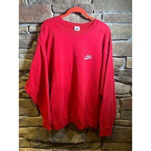 Men’s L -‎ Vintage 1990s white Tag Nike Red Essentials Crewneck Sweatshirt